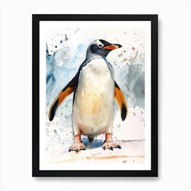 Humboldt Penguin Sea Lion Island Watercolour Painting 2 Art Print