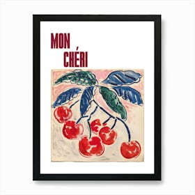 Mon Cheri Poster Cherries Matisse Style 1 Art Print