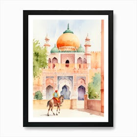 Watercolor Of Taj Mahal Art Print