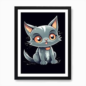 Baby Kitten Minimalistic Illustration 4 Art Print