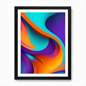 Abstract Colorful Waves Vertical Composition 37 Art Print