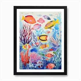 Watercolor Tropical Fishes Art Print