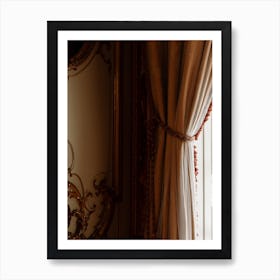 Classic Home Window, Curtain And Daylight Colour Interior Photography Art Print