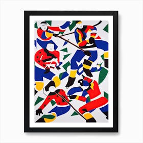 Ice Hockey In The Style Of Matisse 1 Art Print