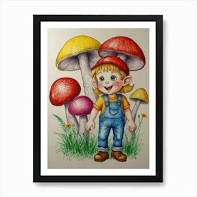 Mushroom Boy Art Print