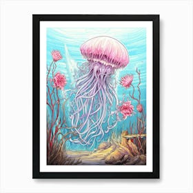 Turritopsis Dohrnii Importal Jellyfish Illustration 3 Art Print