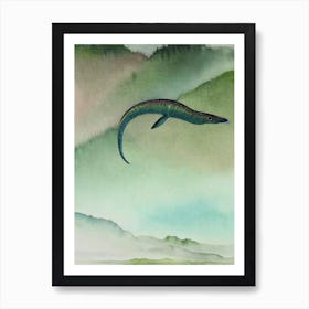 Elasmosaurus Storybook Watercolour Art Print