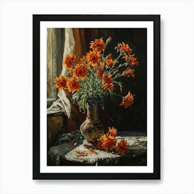 Baroque Floral Still Life Gaillardia 3 Poster