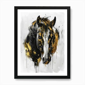 Gold Horse Canvas Print Art Print