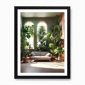 Lovely Living Room With Plants  Art Print