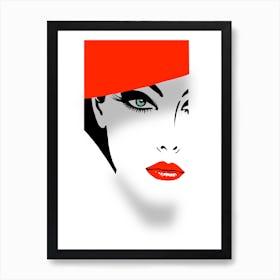 Red Hat Woman Art Print