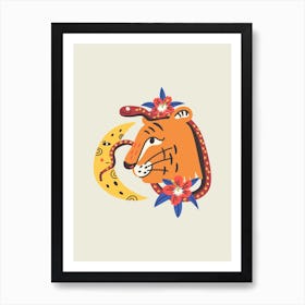 Tiger Snake Face Art Print