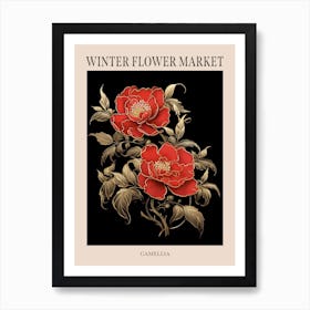 Camellia 2 Winter Flower Market Poster Art Print