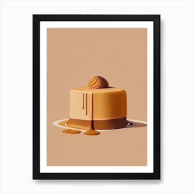 Caramel Cake Dessert Simplicity 1 Flower Art Print