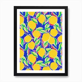 Cobalt Lemon Art Print