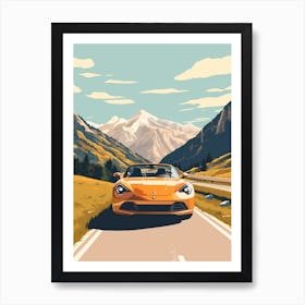 A Nissan Z In The Route Des Grandes Alpes Illustration 1 Art Print