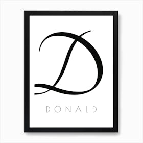 Donald Typography Name Initial Word Art Print