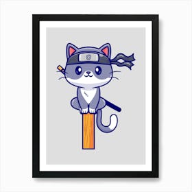 Ninja Cat Art Print