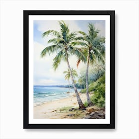 Palm Trees On The Beach Art Print