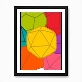 Block colour dungeons and dragons dice Art Print