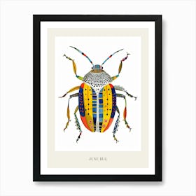 Colourful Insect Illustration June Bug 11 Poster Art Print