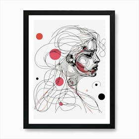 Line Art Portrait Art Print