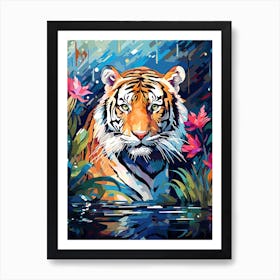 Tiger Art In Impressionism Style 1 Art Print