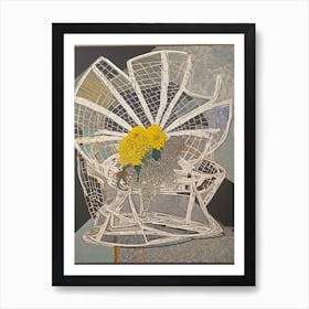 Queen Flower Still Life  2 Abstract Expressionist Art Print