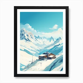 Lech Zurs Am Arlberg   Austria, Ski Resort Illustration 0 Simple Style Art Print