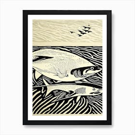 Requiem Shark II Linocut Poster