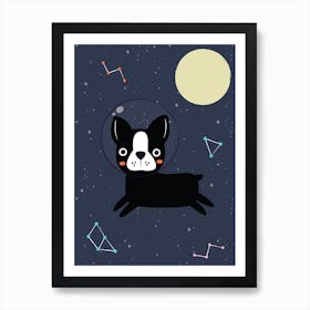 Boston Terrier In Space Art Print