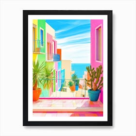 Civitavecchia, Italy Colourful View 3 Art Print