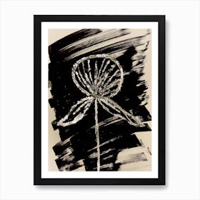 Flower In Black And White Ink Art Print