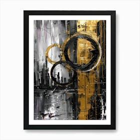 Abstract Black And Gold Painting 39 Art Print