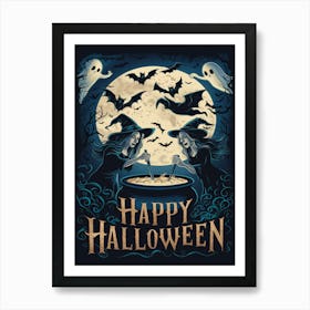 Happy Halloween Witches Art Print