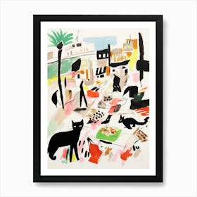 The Food Market In Sydney 2 Illustration Art Print