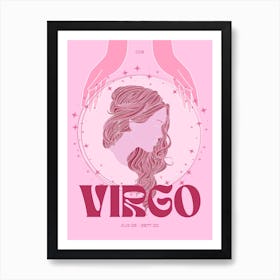 Pink Zodiac Virgo Art Print