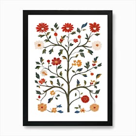 Traditional Indian Folk Art-Tree Of Life 1 Art Print