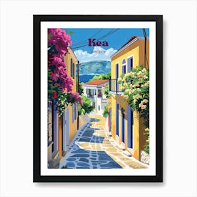 Kea Greece Street Digital Travel Art Art Print