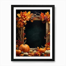 An Opulent Autumnal Frame Filled With Festive Thanksgiving Imagery Midst A Lavish Promotion Digital (1) Art Print