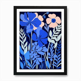 Blue Flower Illustration Bluebonnet 2 Art Print