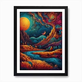 Psychedelic Landscape 1 Art Print