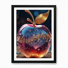 Music Note Apple Art Print