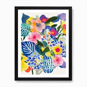 Camellia 2 Modern Colourful Flower Art Print