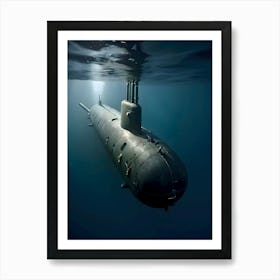 Submarine In The Water -Reimagined 2 Art Print