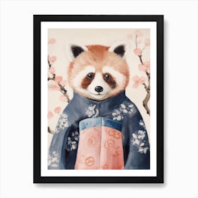 Playful Illustration Of Red Panda Bear For Kids Room 1 Art Print