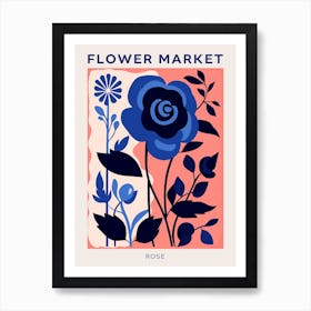 Blue Flower Market Poster Rose 6 Art Print