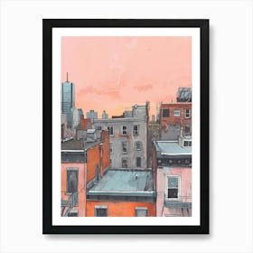 Toronto Rooftops Morning Skyline 3 Art Print