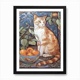 Stock With A Cat 1 Art Nouveau Style Art Print