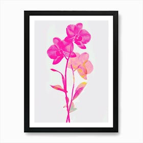 Hot Pink Monkey Orchid 1 Art Print
